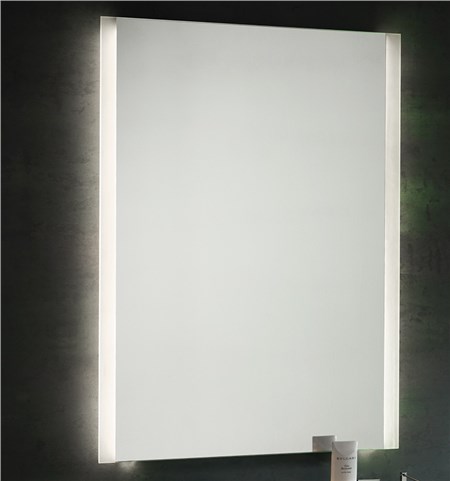 Specchio Retroilluminato LED, con fasce satinate