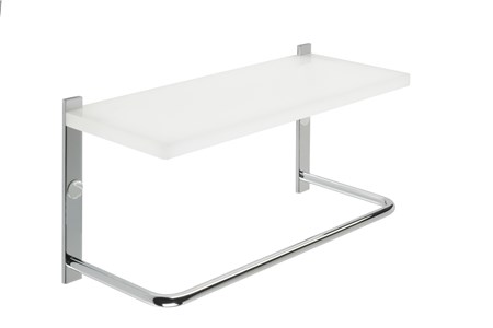 Mensola plexiglass con asta porta asciugamani