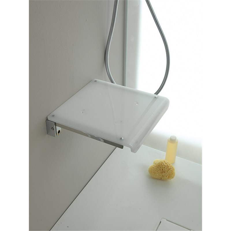 Sedile doccia in acciaio e plexiglass