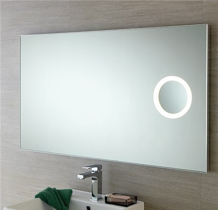 Specchio filo lucido con ingranditore 2x illuminazione LED
