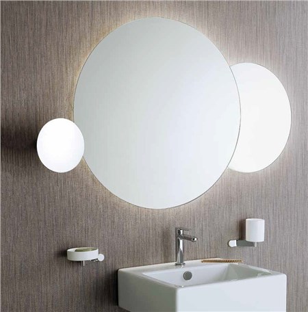 Specchi tondi sovrapposti con LED perimetrale