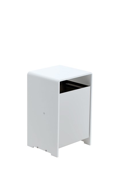 Sgabello plexiglass con getta rifiuti inox 304