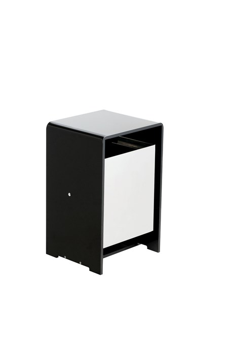 Sgabello plexiglass con getta rifiuti inox 304