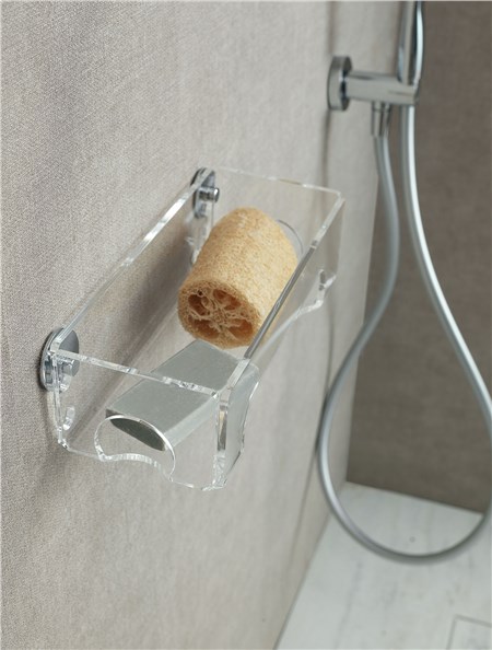 Mensola in plexiglass, fissaggio con colla