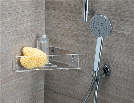 Angolare in plexiglass , fissaggio con viti