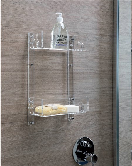 Pensile in plexiglass con 2 ripiani