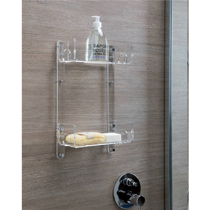 Pensile in plexiglass con 2 ripiani