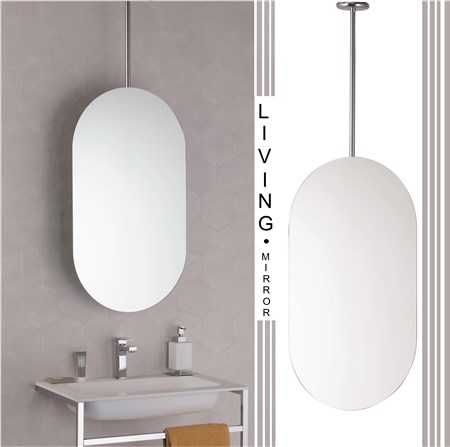 Specchio sagomato ovale a soffitto