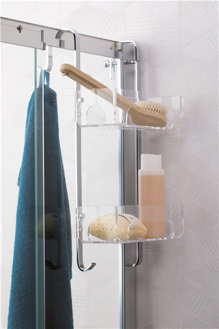 pensile in plexiglass per box con anta scorrevole