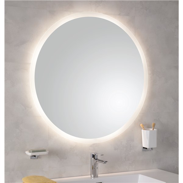 Specchio tondo retroilluminato diam cm 80 con cornice sabbiata led 