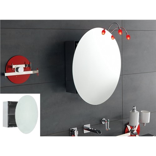 Specchio con contenitore in acciaio inox