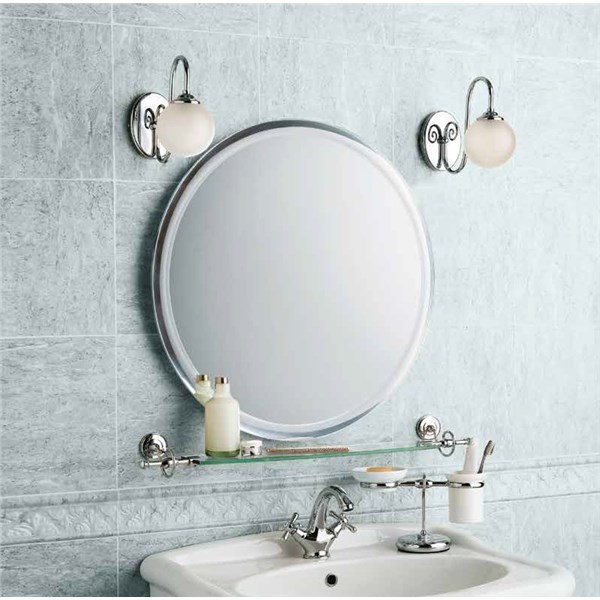 Specchio tondo con molatura a bastone