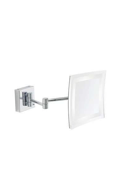 SPECCHIO QUADRATO INGRANDITORE 3X A PARETE CON LED