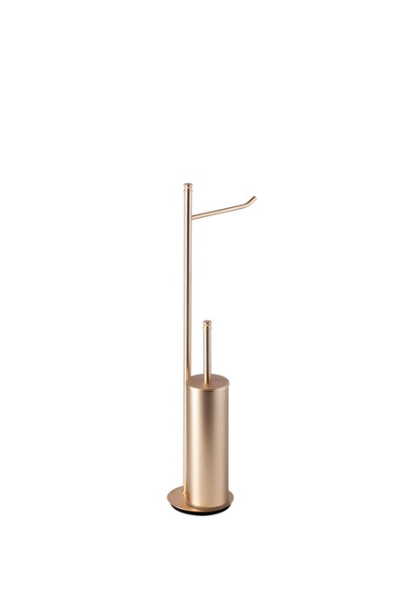 Piantana: porta rotolo e scopino ottone HASHI - Oro Opaco