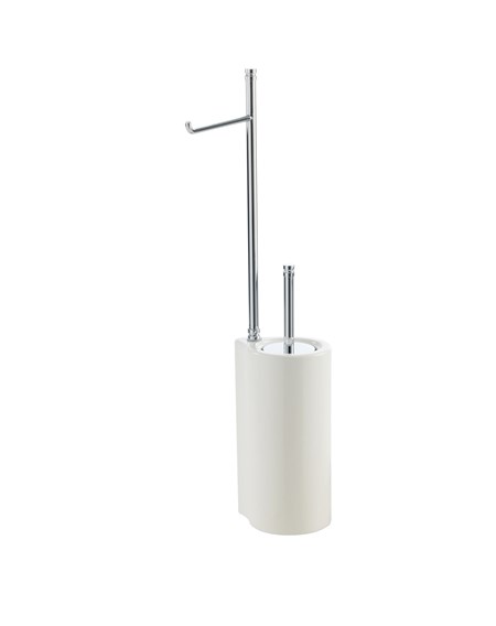 Piantana: porta rotolo e scopino ceramica HASHI -
