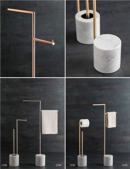 Accessori bagno in marmo e ottone per l'arredo bello e funzionale