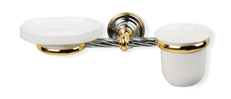 Porta sapone con porta bicchiere a parete