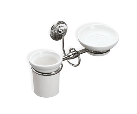 Porta sapone con porta bicchiere a parete