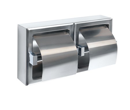 Distributore carta igienica con doppio rotolo in acciaio INOX 304