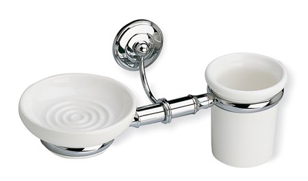 Porta sapone con porta bicchiere a parete