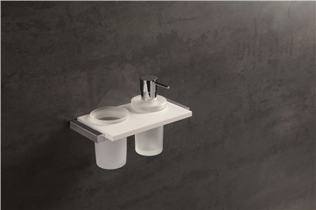 RAIL PORTA BICCHIERE E DOSATORE SAPONE