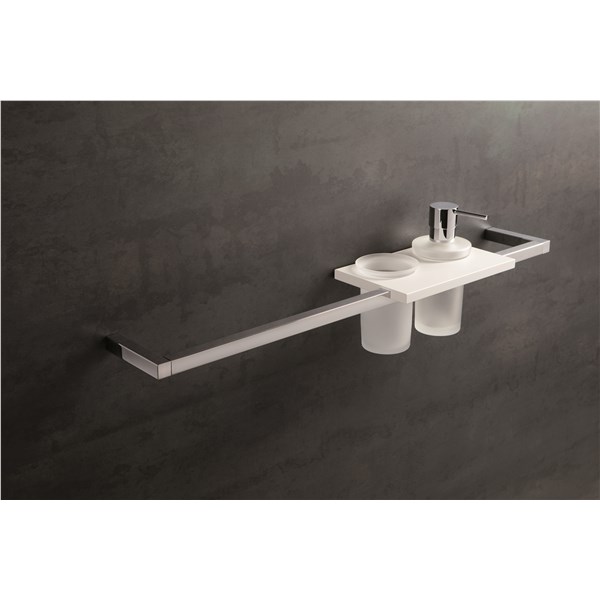 RAIL P. ASCIUGAMANI con PORTA BICCHIERE E DOSATORE SAPONE