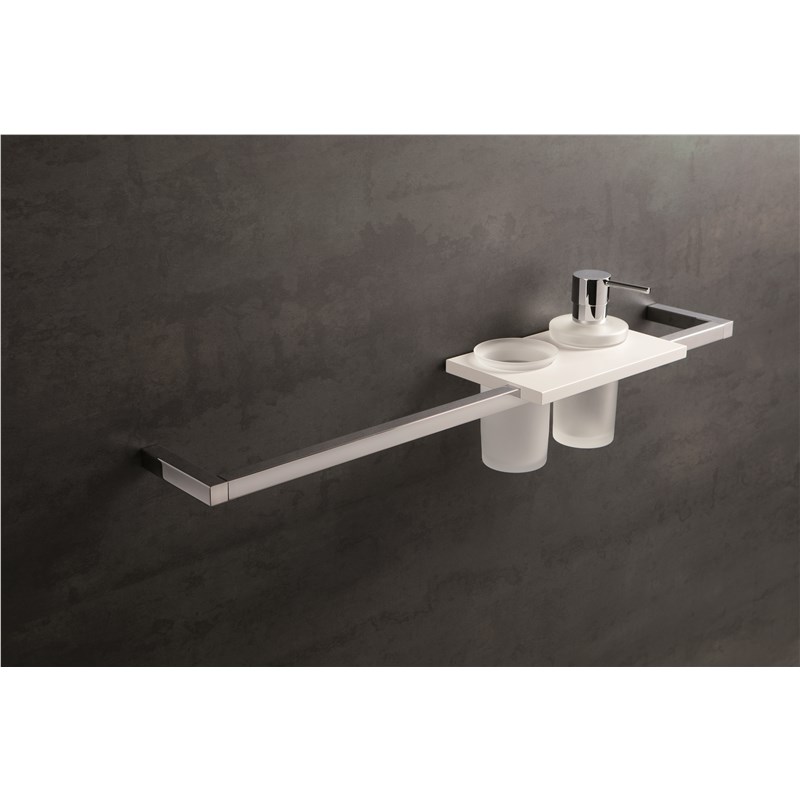 RAIL P. ASCIUGAMANI con PORTA BICCHIERE E DOSATORE SAPONE
