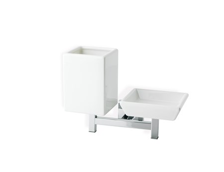 Porta sapone con Porta bicchiere a parete