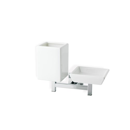 Porta sapone con Porta bicchiere a parete