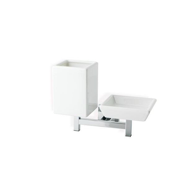 Porta sapone con Porta bicchiere a parete