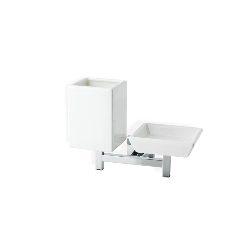 Porta sapone con Porta bicchiere a parete